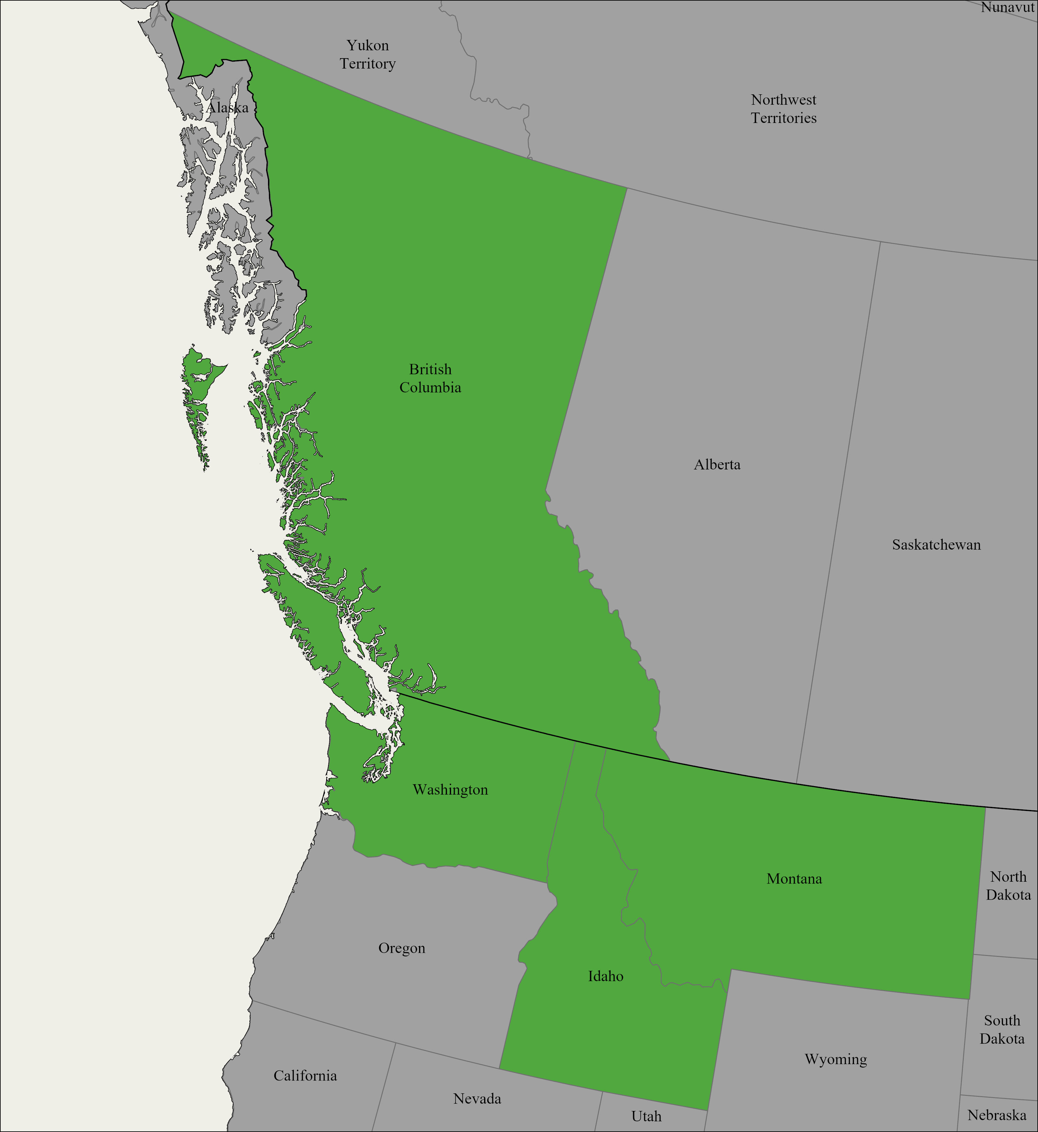 Northwestern States (Pacific) Mission Map 1897